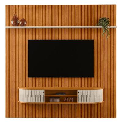 Painel Home Suspenso Tv 75 Polegadas New Bugatti Cinamomo Off White Madetec