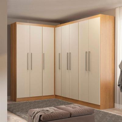 Guarda Roupa Casal De Canto Modulado Selene 5pçs Menu Móveis Carvalho