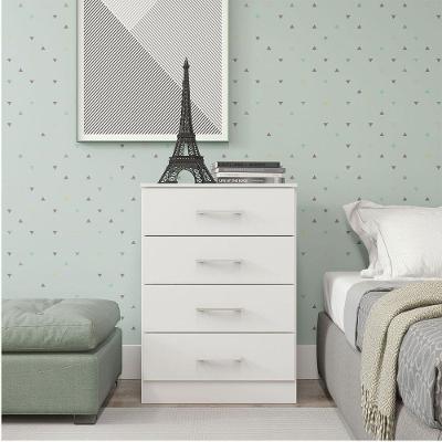 Cômoda Pequena Com 4 Gavetas 55x93cm Mdp Branco Menu Móveis Branco