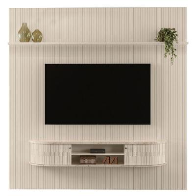 Painel Home Suspenso Tv 75 Polegadas New Bugatti Calacata Off White Madetec