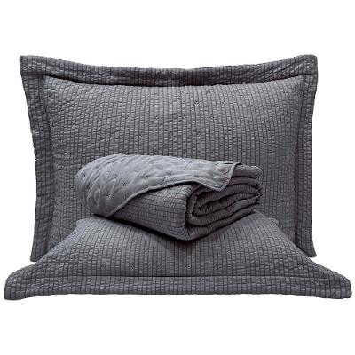 Cobre Leito Queen Lume Dupla Face 3pç 100% Poliéster Cinza