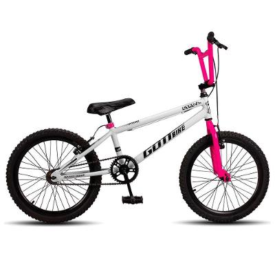Bicicleta Infantil Aro 20 Bmx Freio V-brake Branco E Rosa Gottbike