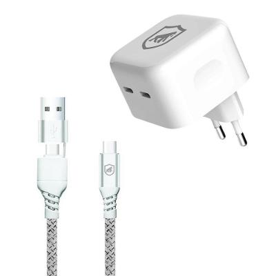 Carregador Turbo Duplo Tipo C + 2un Cabo Thunder 65w 2 Em 1 Tipo C - 1m - Gshield