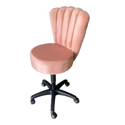 Cadeira Mocho Pétala Veludo Rose Gold Escuro - In9 Decor