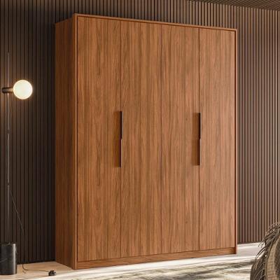 Guarda Roupa Casal 4 Portas E 3 Gavetas Grécia Nogueira Touch
