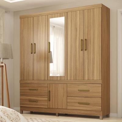 Guarda Roupa Casal 6 Portas Com Espelho E 4 Gavetas Ubatuba - Amêndola Touch Amêndola Touch