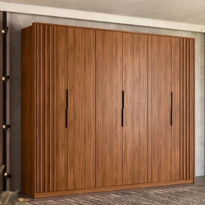 Guarda Roupa Casal 6 Portas Com Ripado E 6 Gavetas Equador Nogueira Touch