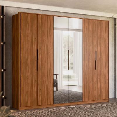 Guarda Roupa Casal 6 Portas Com Espelho E 6 Gavetas Equador - Nogueira Touch