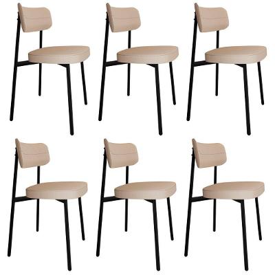 Cadeira De Jantar Estofada Kit 6 Ella M25 Linho Areia - Mpozenato