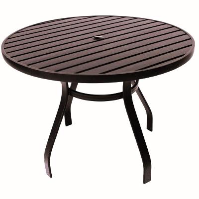Mesa 90cm Sevilla Ripada Alumínio área Externa Interna Jardim Marrom
