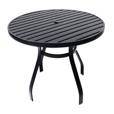 Mesa 90cm Sevilla Ripada Alumínio área Externa Interna Jardim Preto