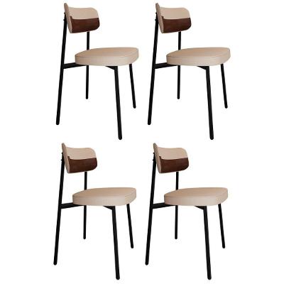 Cadeira De Jantar Estofada Kit 4 Ella M25 Linho Areia/whisky - Mpozenato