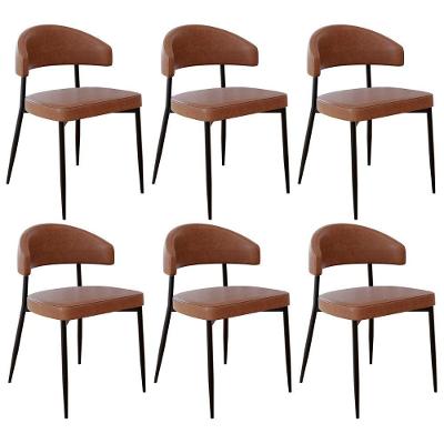 Cadeira De Jantar Estofada Kit 6 Chloe M25 Sintético Whisky - Mpozenato