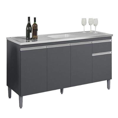 Balcão De Pia Tatiane 145 Cm Cinza Fosco - Ajl