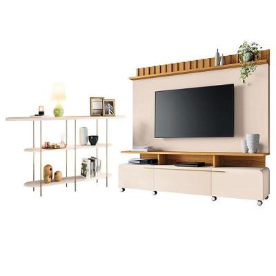 Estante Home Theater Artís Off White Cinamomo E Aparador Infinity Off White - Hb Móveis
