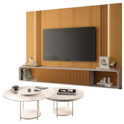 Home Suspenso Empire Cinamomo Off White E Kit Mesa De Centro Sky Off White- Hb Móveis