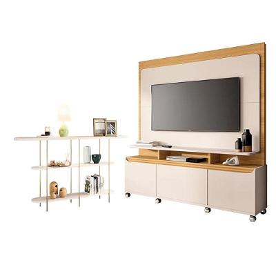 Estante Home Theater Quantum Off White Cinamomo E Aparador Infinity Off White - Hb Móveis