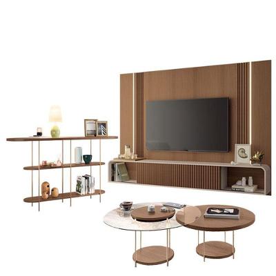 Home Suspenso Empire Castanho Off White E Aparador Infinity E Kit Mesa De Centro Sky Castanho- Hb Móveis