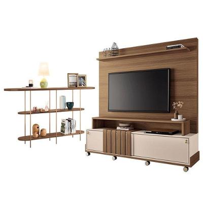Estante Home Theater Bold Off White Castanho E Aparador Infinity Castanho - Hb Móveis
