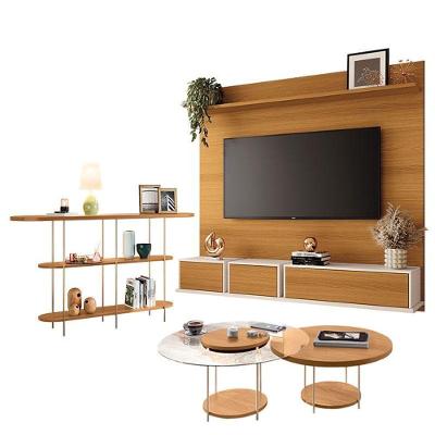 Home Suspenso Max Cinamomo Off White E Aparador Infinity E Kit Mesa De Centro Sky Cinamomo- Hb Móveis