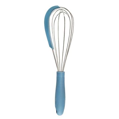Batedor De Ovos Com Raspador De Silicone E Metal Azul Oikos