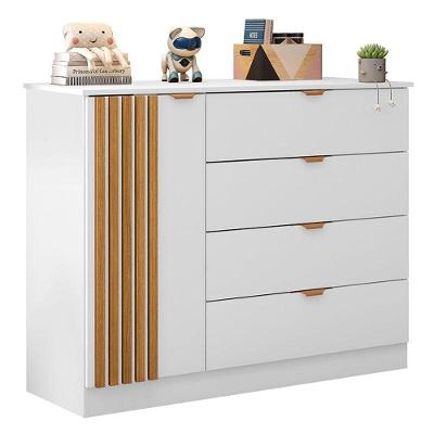 Quarto De Bebê Ayla Com Berço Americano Ludmila Branco Acetinado - Phoenix