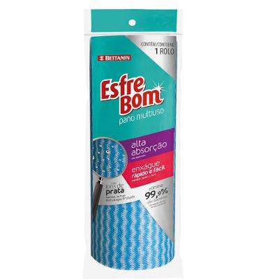 Pano Multiuso Esfrebom Rolo Com 25 Unidades Azul