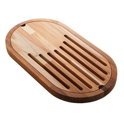 Migalheira De Madeira Oval Teca 43cm X 23cm X 2cm Wolff