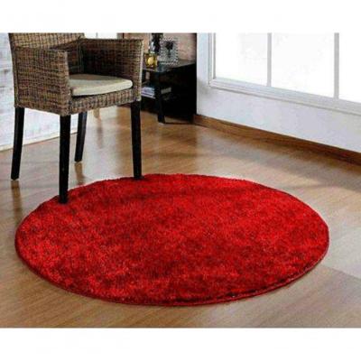 Tapete Sala Redondo 1,50 M Macio Antiderente Vermelho
