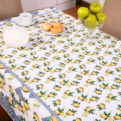 Toalha De Mesa Estampada Allegra 1 Peça 6 Lugares 100% Poliéster - Limão