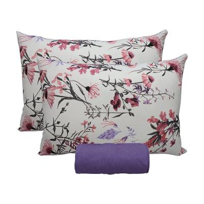 Jogo De Cama Casal Portallar Malha 100% Algodão Londres 3 Peças Violeta