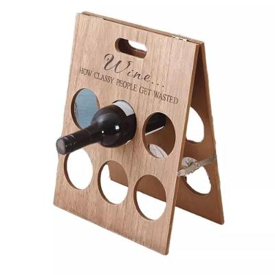 Suporte P/ Vinhos Em Madeira – Adega Retrátil Decorativa P/ 6 Garrafas, Mesa Ou Bancada Premium!