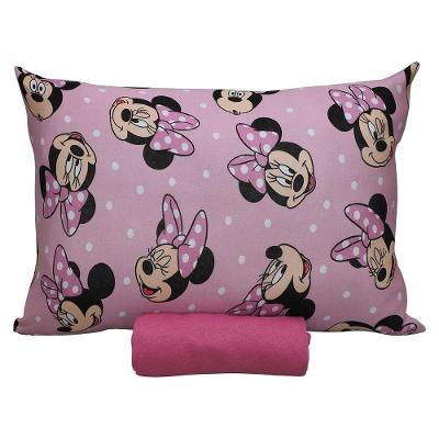 Jogo De Cama Portallar Solteiro Malha 100% Algodão Disney Big Minnie 2 Pçs Rosa