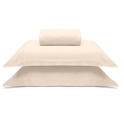 Jogo De Cama Buettner Queen Malha 100% Algodao Liso 3 Peças Image Perola