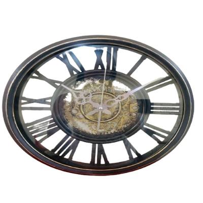 Relógio De Parede Vintage 30cm -design Rústico, Estilo Madeira, Núm. Romanos E Decoração Sofisticada