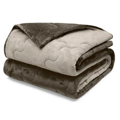 Edredom Buettner Solteiro Plush Flannel 100% Poliéster Dupla Face 160mx240m Chocolate Escuro E Chocolate Claro