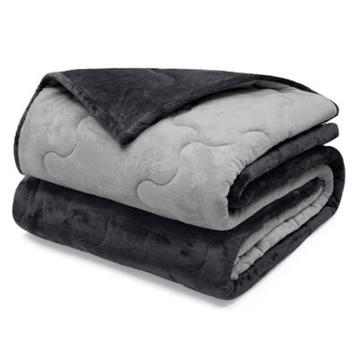 Edredom Buettner King Plush Flannel 100% Poliéster Dupla Face 260mx280m Preto E Metal Escuro