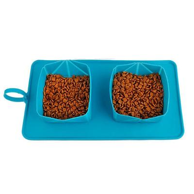 Pote Tapete Duplo Silicone Comedouro Bebedouro Portatil