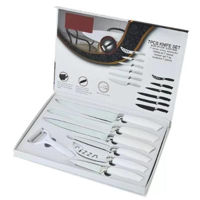 Conjunto De Facas De Cerâmica 7 Peças Com Descascador – Ideal Para Carnes, Pães E Churrasco!