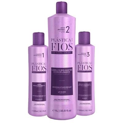 Kit Cadiveu Plástica Dos Fios - Shampoo 300ml + Máscara 300ml + Ativo Antifrizz 1l