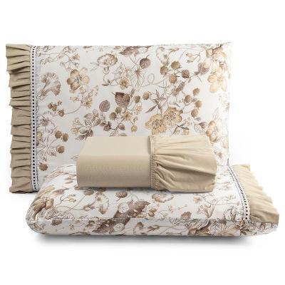 Jogo De Cama Lençol Queen Minuano 3 Peças - Cáqui - 100% Algodão