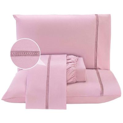 Jogo De Cama Lençol King Luxuria Percal 300 Fios 4 Peças - Rosê - 100% Poliéster