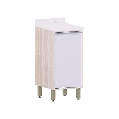 Balcão De Cozinha Com Tampo 40cm 1 Porta Art Luciane Móveis Pátina-cinza Cristal