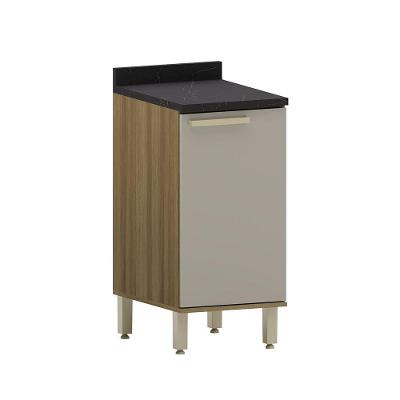 Balcão De Cozinha Com Tampo 40cm 1 Porta Isis Luciane Móveis Avelã-mocca Laca