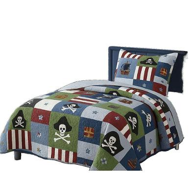 Kit Cobre Leito Colcha Bouti Solteiro Infantil 2 Peças - Pirata - 100% Poliéster