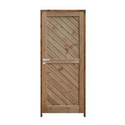 Porta Mexicana Diagonal Pinus 92 X 2.10 Batente Ecológico 11cm Fechadura Externa Lado Direito - Rodam
