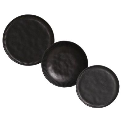Jogo De Pratos 18 Peças Linhas Preto Matte Porto Brasil