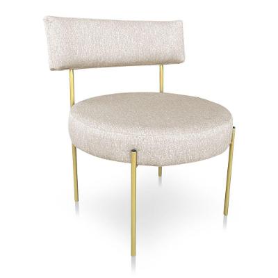 Poltrona Luxo Elora Linho Pés De Ferro Dourado - Pallazio Cor Grafite