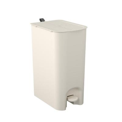 Lixeira Com Pedal Borboleta 20l Bege Com Alça Cinza Coza