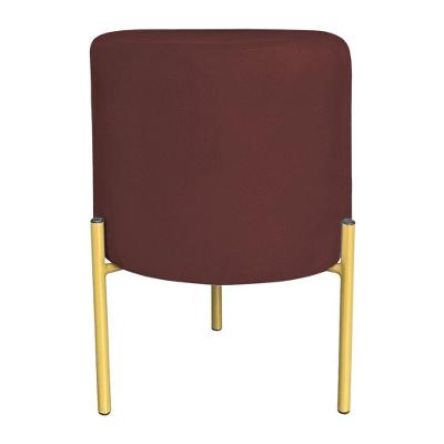 Puff Decorativo Soren Suede Marsala Pés De Ferro Dourado - Pallazio